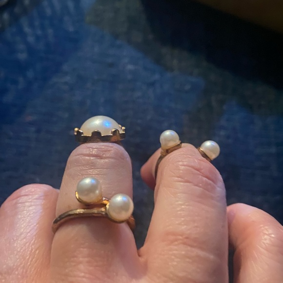 Costume “Pearl” Rings - Set of 3 - Picture 4 of 5